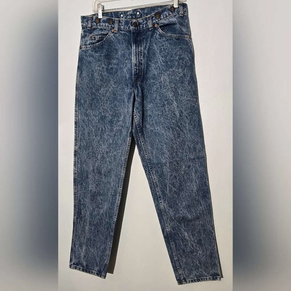 🏠 Vintage Levi's Orange Tab Acid Wash Denim Jeans Size 34X32. (40552 0209)